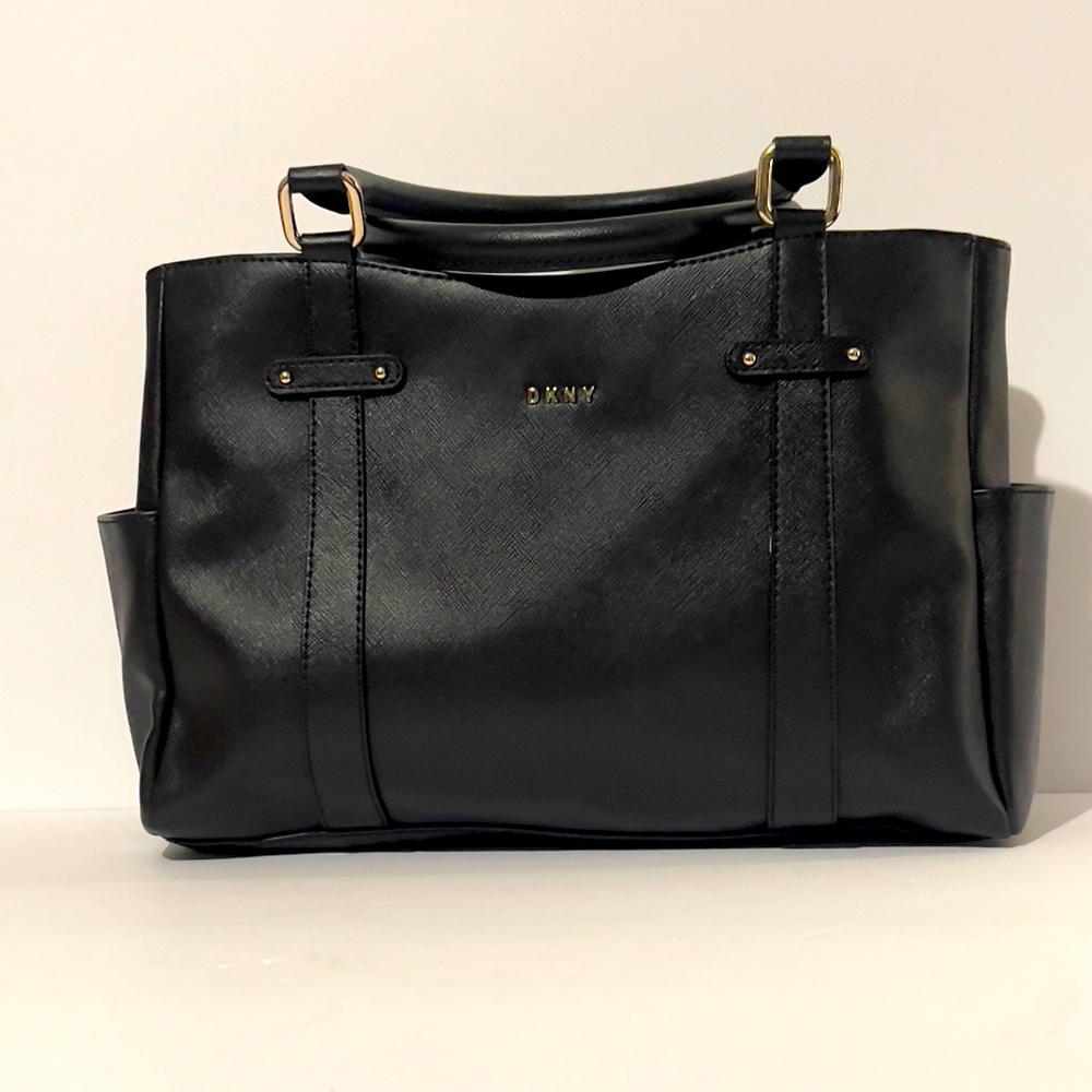 DKNY Sutton Black Leather Tote Handbag